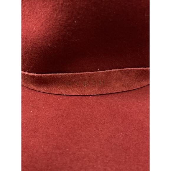 Wyeth Burgundy Wool Rancher Hat Wide Brim Boho Western Festival Fedora, O/S